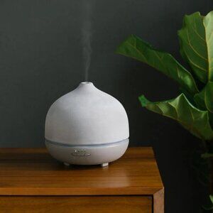 Saje Aroma Om Deluxe Stone Diffuser Wellness Purify Humidifier‎ Natural Gray NEW